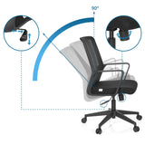 Respaldo ajustable con bloqueo de 90 grados de la Silla Home Office PRESTON de hjh OFFICE
