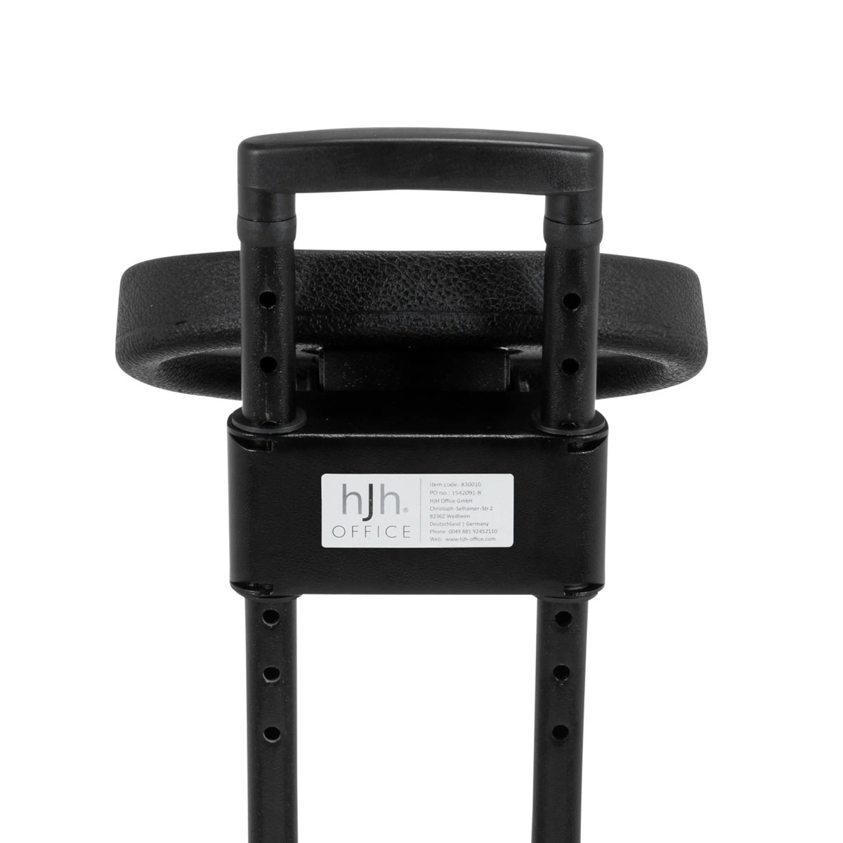 Placa de características en la parte inferior del asiento de pie TOP WORK 32 en negro de hjh OFFICE