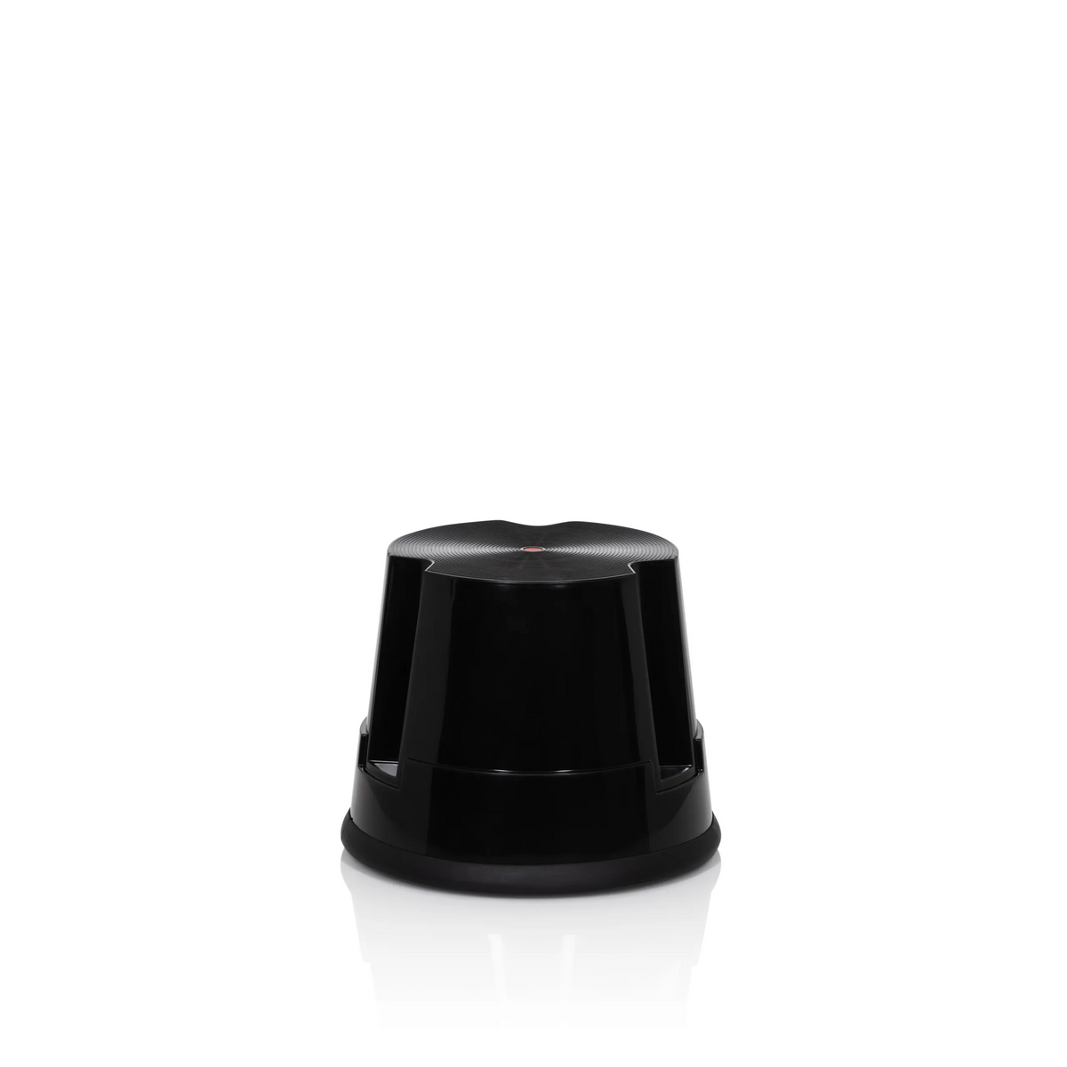Taburete bajo TIO-S negro con superficie antideslizante de hjh OFFICE – vista de 360° (vista frontal en diagonal 60°)