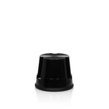 Taburete bajo TIO-S negro con superficie antideslizante de hjh OFFICE – vista de 360° (vista frontal en diagonal 60°)