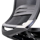 Respaldo de malla y elemento cromado de la silla de mostrador TOP WORK 78 en negro de hjh OFFICE