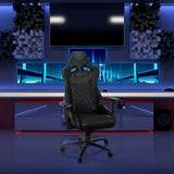 Silla gaming negra GAMEBREAKER SX 04 con diseño de costura acolchada y reposabrazos ajustables de hjh OFFICE