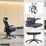 Silla Home Office Vertuflex en negro con reposacabezas y reposabrazos ajustables de MyBuero (imagen generada por IA)