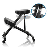 Mecanismo de elevación por gas regulable en altura de la silla ergonómica de rodillas ORTHONI en negro de hjh OFFICE