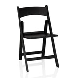 Silla de exterior negra TRAVANO 1 con respaldo y estructura cuadrada de hjh LIVING – vista de 360° (vista frontal 14°)