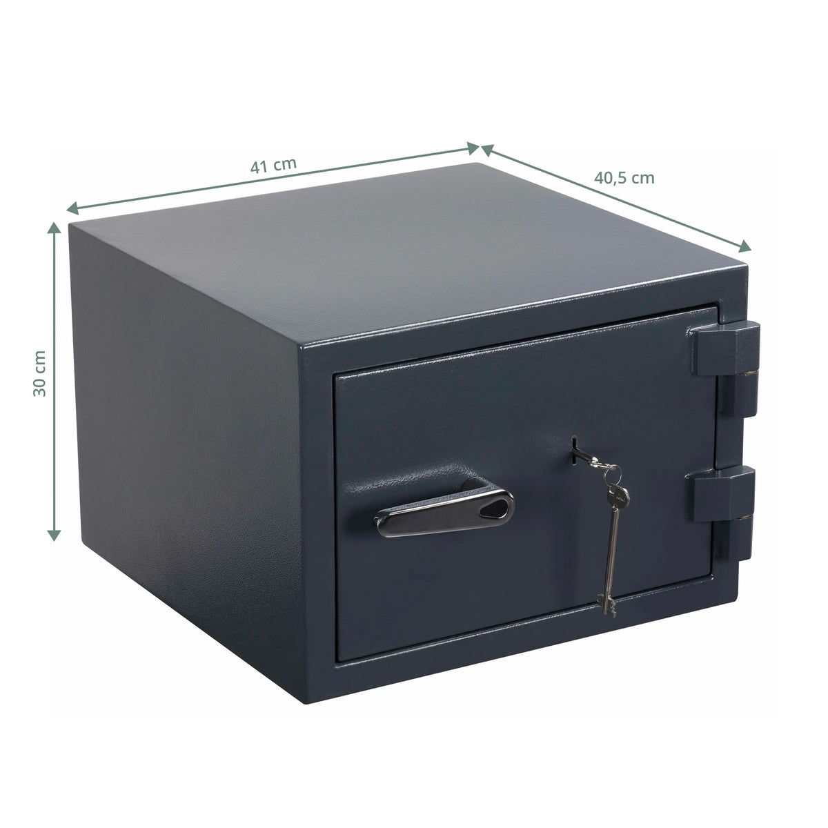 Vista dimensional de la Caja fuerte Safe Compact Pro en antracita con 41 × 40,5 cm y una altura de 30 cm de hjh OFFICE