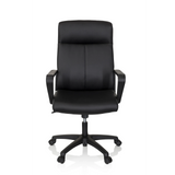 Sillón de oficina profesional LISSO negro con reposabrazos y base de cinco ruedas de hjh OFFICE – vista de 360° (vista frontal 0°)