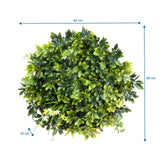 Dibujo dimensional de la Estera vegetal LEAFLUXE WALL 2 de 60 × 60 cm y una profundidad de 22 cm de hjh LIVING