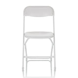 Silla de exterior blanca TUDELA XXL W con asiento acolchado y estructura de hjh OFFICE – vista de 360° (vista frontal 0°)
