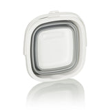Contenedor plegable CLEAN SILE plegado en gris y blanco de hjh OFFICE