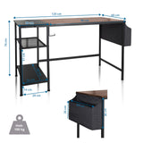 Dibujo técnico del Escritorio WORKSPACE H I de 120 × 60 cm y una capacidad de carga de 100 kg de hjh OFFICE