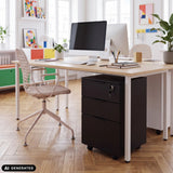 Archivador rodante DAVIK negro con tres cajones y cerradura de hjh OFFICE