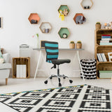Silla giratoria para niños KIDDY COMFORT I en gris y turquesa con base de ruedas de metal de hjh OFFICE