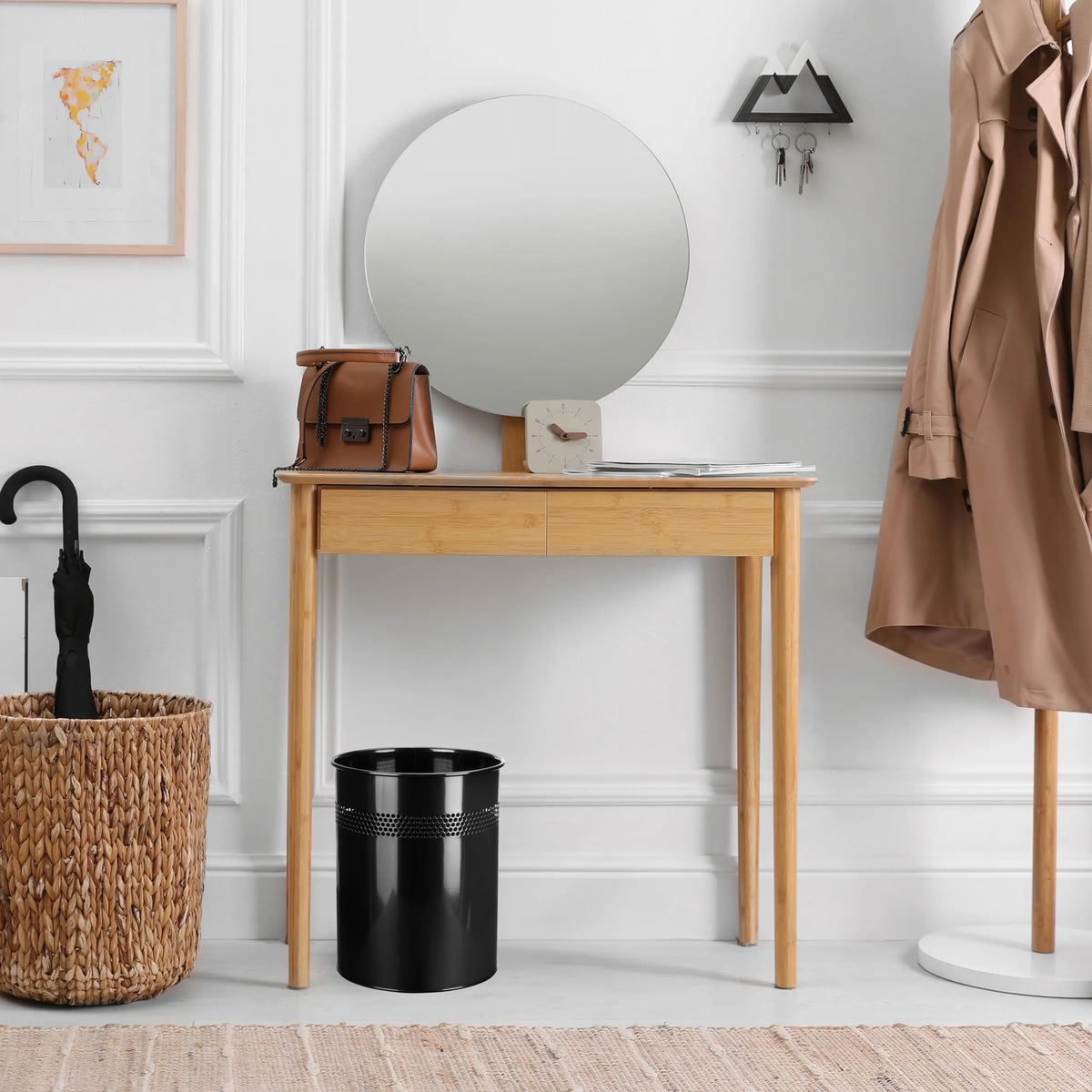 Papelera negra CLEAN III con capacidad de 15 litros de hjh OFFICE