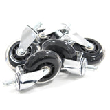 Cinco ruedas para sillas 5x ROLO SKATE CT 11mm/75mm plateadas para suelos duros con bandas de rodadura negras de hjh OFFICE