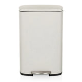 Papelera CLEAN XV beige con tapa y pedal de hjh OFFICE – vista de 360° (vista frontal 0°)