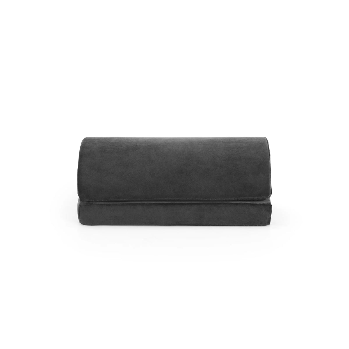 Reposapiés negro Podi Velvet 1 con acolchado suave de hjh OFFICE – vista de 360° (vista frontal 0°)