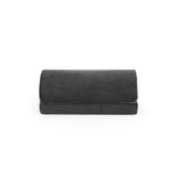 Reposapiés negro Podi Velvet 1 con acolchado suave de hjh OFFICE – vista de 360° (vista frontal 0°)