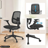 Silla Home Office Malio en negro con respaldo y reposabrazos ajustables de hjh OFFICE (imagen generada por IA)