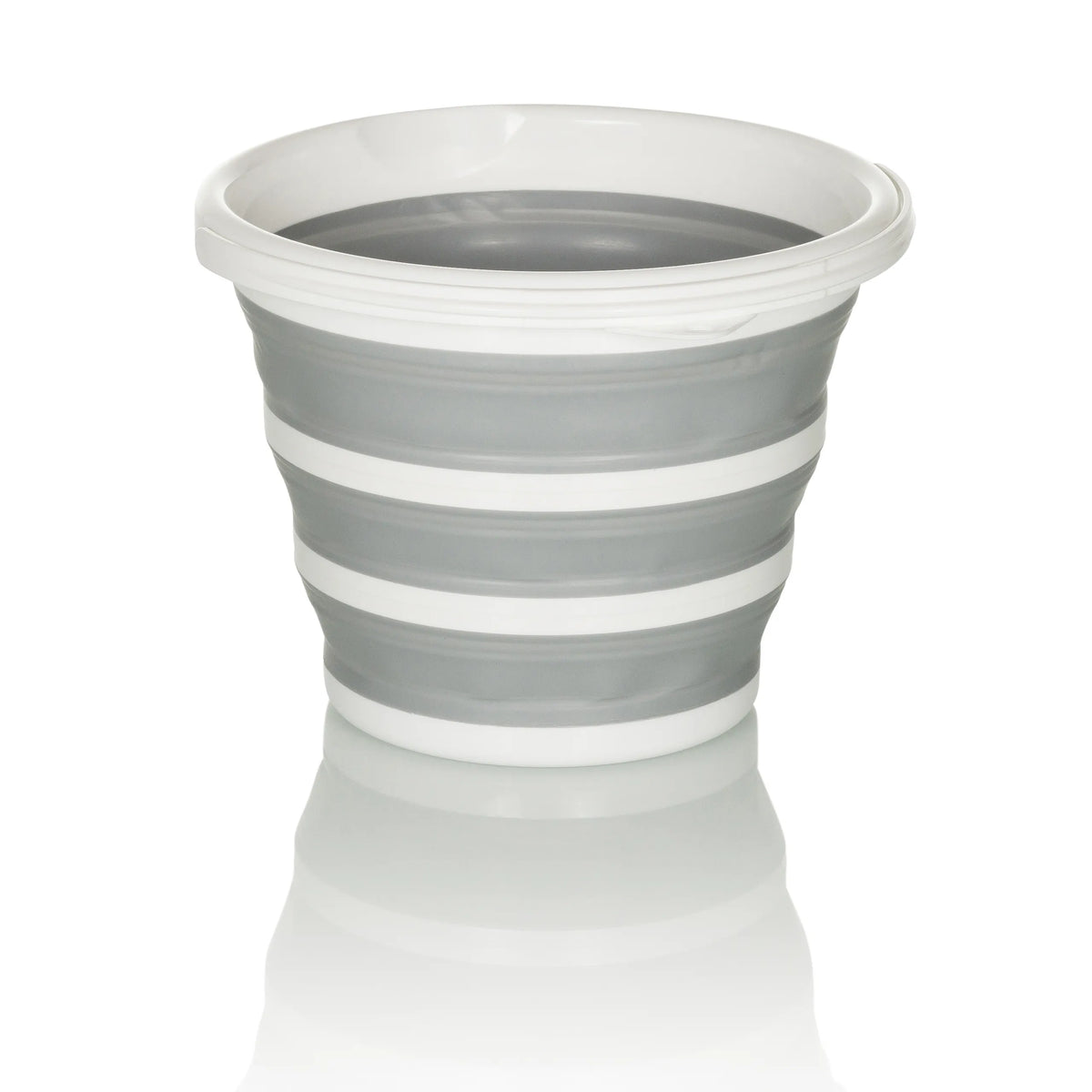 Contenedor plegable CLEAN SILR en gris y blanco con estructura plegable y borde blanco de hjh OFFICE – vista de 360° (vista lateral 90°)