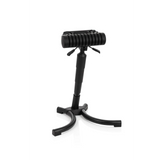 Asiento de pie TOP WORK 33 negro con asiento acolchado y base de tres patas de hjh OFFICE – vista de 360° (vista frontal 20°)