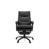 Sillón de oficina Home Office RELAX CL 200 negro de piel sintética con base de estrella y cinco ruedas de MyBuero – vista de 360° (vista frontal 0°)