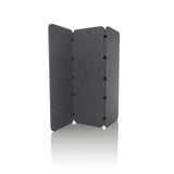 Separador FLEXMIUT EL de fieltro gris con tres elementos plegables de hjh OFFICE – vista de 360° (vista frontal 15°)