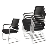 Sillas de viga voladiza apilables LEVIA V en negro con estructura cromada y reposabrazos de hjh OFFICE