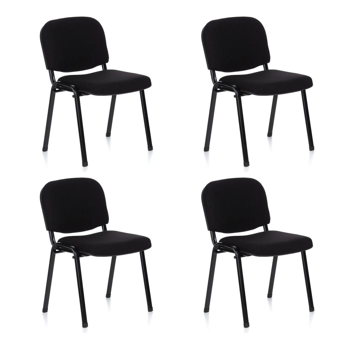 Juego de cuatro sillas de cuatro patas negras XT 600 de hjh OFFICE