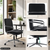 Silla Home Office Rovento negra con reposabrazos y base de ruedas cromada de hjh OFFICE