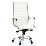 Sillón de oficina profesional PARMA 20 en color crema con costura transversal y base de cinco ruedas de hjh OFFICE – vista de 360° (vista frontal 20°)