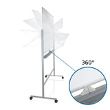Mecanismo de giro de 360 grados de la Pizarra blanca MULTIBOARD I en blanco y plata de hjh OFFICE