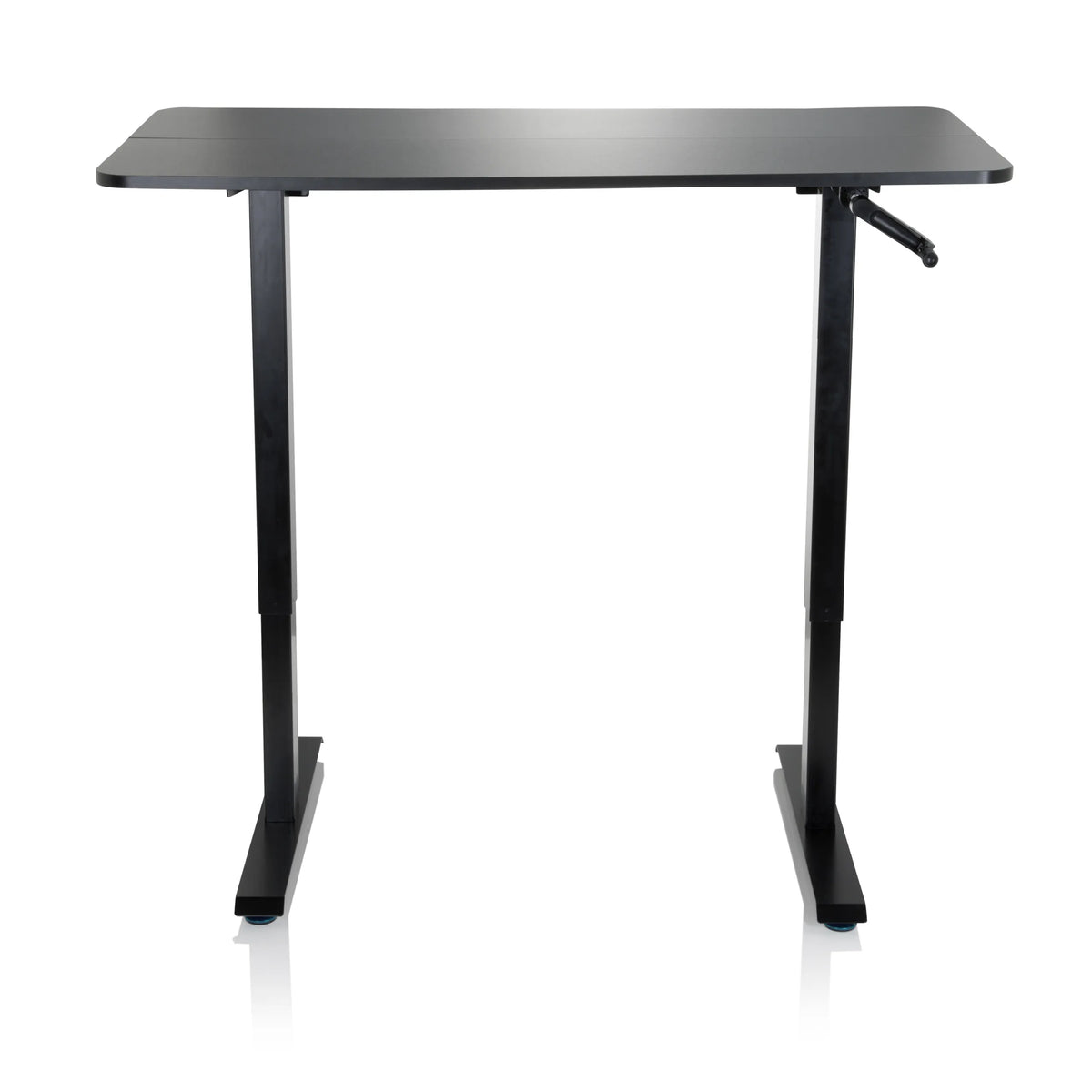 Escritorio de pie STAND CR negro con manivela para ajuste de altura de hjh OFFICE – vista de 360° (vista frontal 0°)