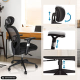 Reposacabezas, reposabrazos y altura del asiento ajustables de la silla alta gama VENUS BASE de hjh OFFICE (imagen generada por IA)