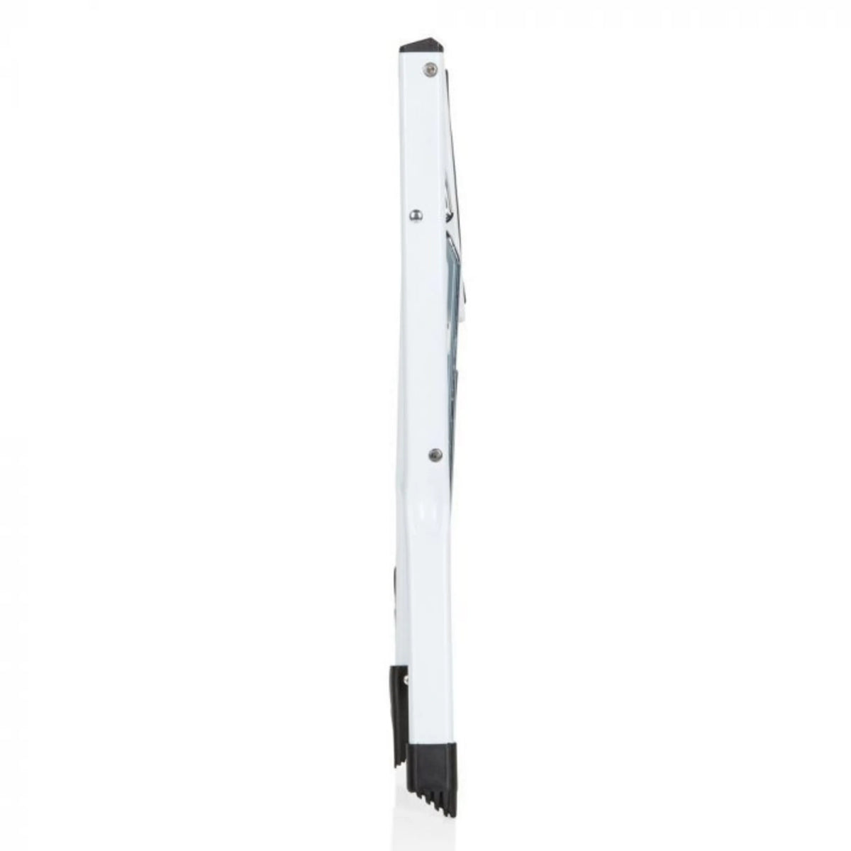 Vista lateral de la Escalera plegable SOLID W1 blanca con pies negros de hjh OFFICE