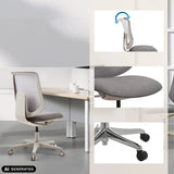 Silla Home Office Sitflex Lady gris con detalles del respaldo, el asiento y las ruedas de hjh OFFICE (imagen generada por IA)