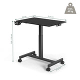 Dibujo dimensional del escritorio de pie Stand K con una anchura de 72,5 cm de hjh OFFICE