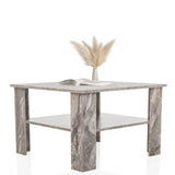 Mesa de centro gris BISMO con tablero cuadrado y un estante de hjh LIVING