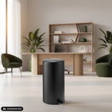 Papelera negra CLEAN STEP 2 con capacidad de 30 l y pedal de hjh OFFICE (imagen generada por IA)