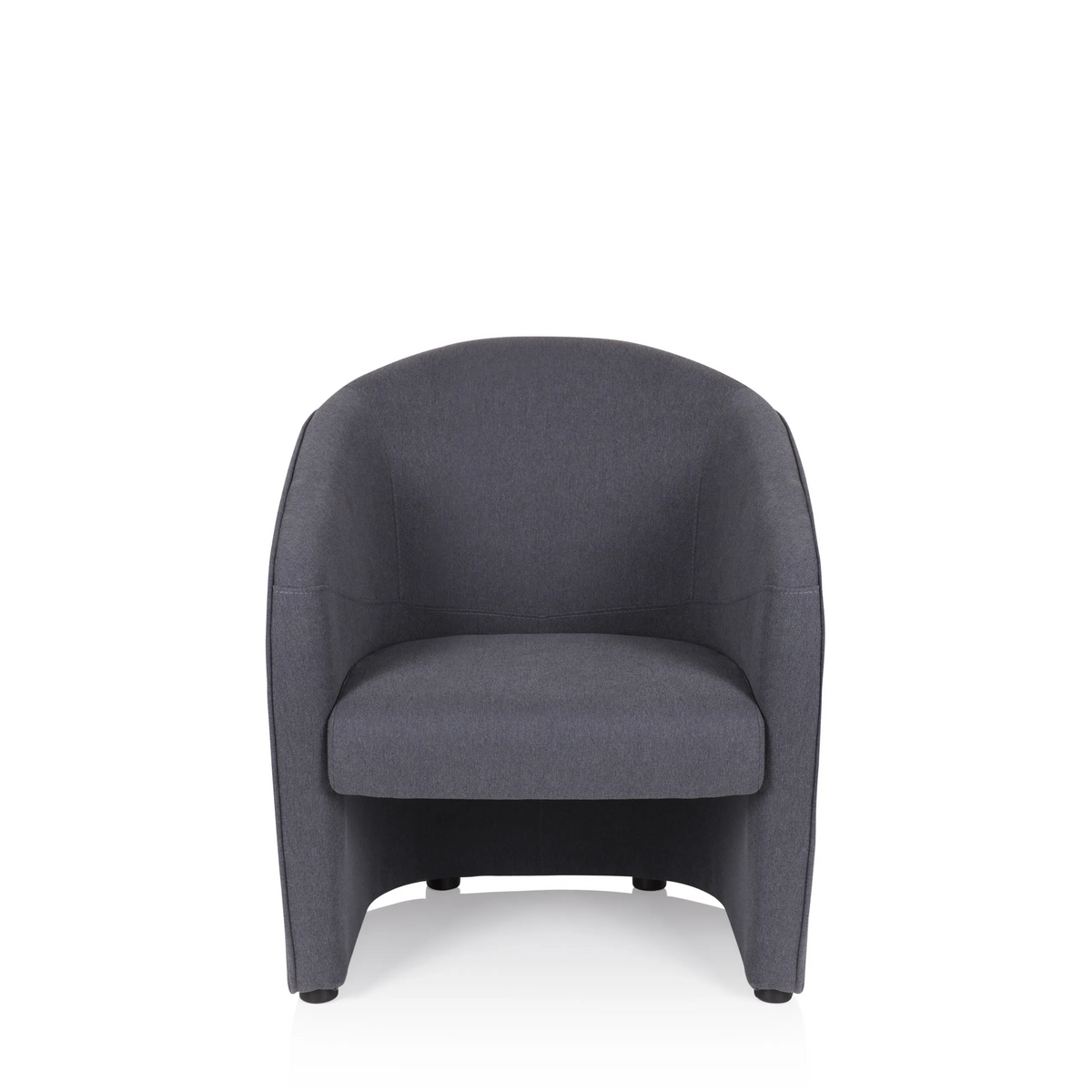 Sillón tapizada SAN JUAN en gris oscuro con respaldo y reposabrazos redondeados de hjh OFFICE – vista de 360° (vista frontal 0°)