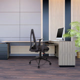 Silla Home Office FALUN BASIC negra con respaldo de malla y reposabrazos de hjh OFFICE
