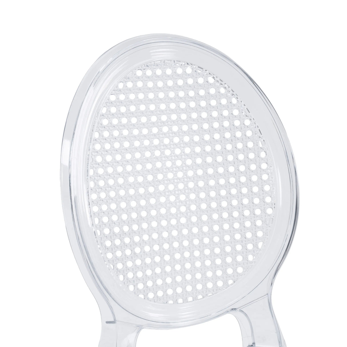 Respaldo transparente con patrón de perforaciones de la silla de cuatro patas CRISTALIO de hjh LIVING