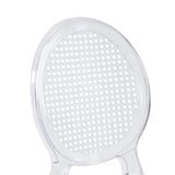 Respaldo transparente con patrón de perforaciones de la silla de cuatro patas CRISTALIO de hjh LIVING
