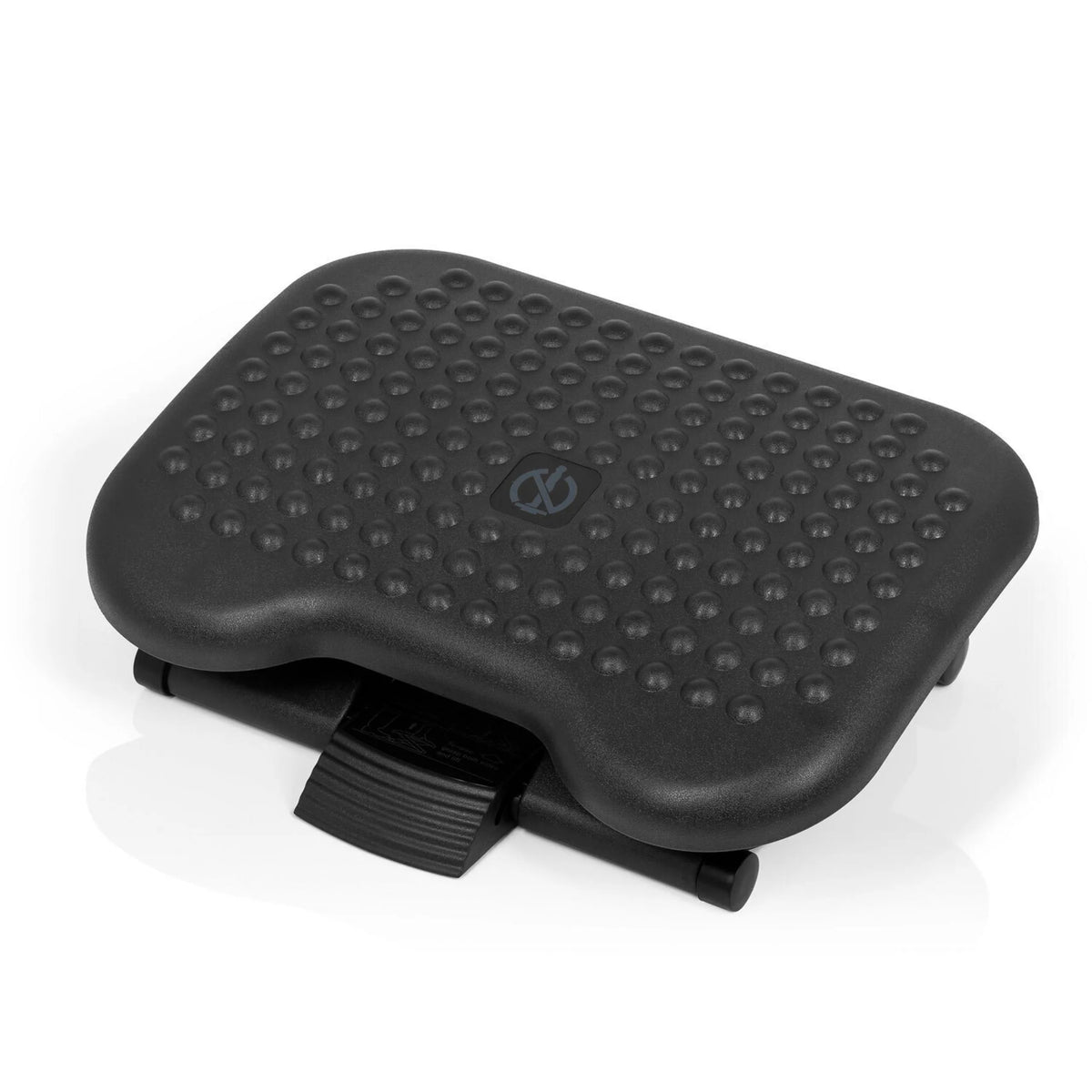 Reposapiés PIEDINO DOT color antracita con estructura de nodos e inclinación ajustable de hjh OFFICE – vista de 360° (vista lateral 94°)