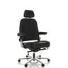 Silla giratoria XXL 24 HOURS F de cuero negro con reposacabezas y reposapiés de hjh OFFICE