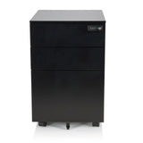 Archivador rodante COLOR OS I de metal negro con tres cajones y ruedas de hjh OFFICE – vista de 360° (vista frontal 0°)