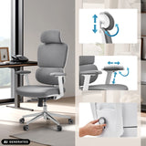 Silla de oficina profesional Ergomy WF 2 con reposacabezas y reposabrazos ajustables de hjh OFFICE (imagen generada por IA)