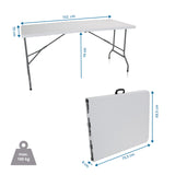 Dibujo dimensional de la mesa plegable EASY UP MULTI II de 152 × 70 cm y una capacidad de carga de 100 kg de hjh OFFICE