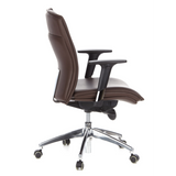 Sillón de alta gama MURANO 10 marrón oscuro con reposabrazos y base de cinco ruedas de hjh OFFICE – vista de 360° (vista lateral 100°)
