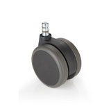 Ruedas para sillas 5x ROLO No-Noise 11mm/75mm negras para suelos duros con pin de metal plateado de hjh OFFICE – vista de 360° (vista trasera 180°)